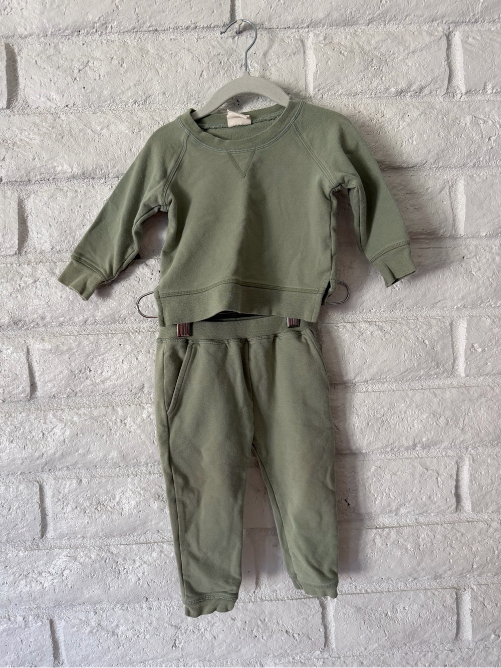 Kids Olive Green Sweats Set